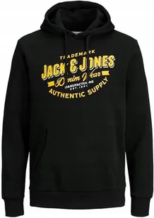 Bluza męska z kapturem JACK&JONES JJELOGO SWEAT HOOD czarny/żółty, roz. L - Bluzy męskie Bluza męska z kapturem JACK&JONES JJELOGO SWEAT HOOD czarny/żółty, roz. L - Bluzy męskie - miniaturka - grafika 1