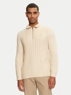 Swetry męskie - Wrangler Sweter 112357290 Écru Regular Fit - miniaturka - grafika 1