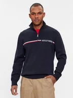 Swetry męskie - Tommy Hilfiger Sweter Global Stripe MW0MW33508 Granatowy Regular Fit - miniaturka - grafika 1