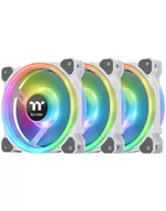 Chłodzenie procesora - Thermaltake Riing Trio 12 RGB Radiator Fan White TT Premium Edition, case fan (Kolor: BIAŁY, pack of 3 incl. controller) - miniaturka - grafika 1