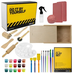 DIY KREATYWNY ZESTAW DLA DZIECI XXL GLINA CZERWONA AKCESORIA KUCHENNE - Masy plastyczne - miniaturka - grafika 1