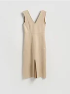 Sukienki - Reserved - Sukienka z imitacji zamszu - beżowy - miniaturka - grafika 1