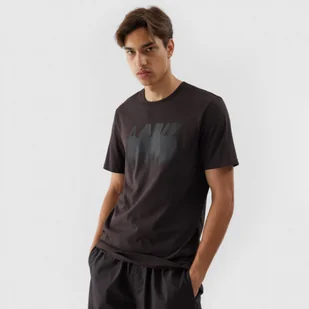 Męski t-shirt z nadrukiem 4F 4FRAW23TTSHM1523 - brązowy - Koszulki sportowe męskie - miniaturka - grafika 1