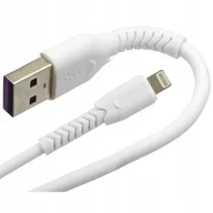 Kable USB - Kabel USB LIGHTNING do iPhone 1m WZMOCNIONY biały Przewód do ładowania Telefonu - miniaturka - grafika 1