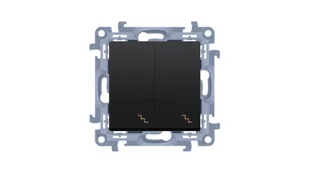Simon 10 Łącznik schodowy podwójny z podświetleniem LED (moduł) 10AX, 250V, zaciski śrubowe czarny mat CW6/2L.01/49 - Wyłączniki światła i elektryczne - miniaturka - grafika 1