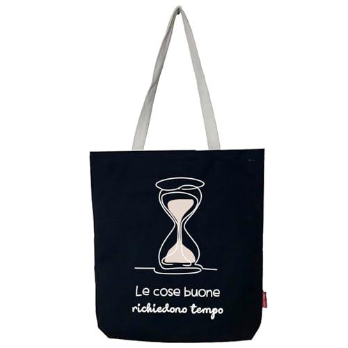 hello-bags. Torba na zamek błyskawiczny, podszewka i wewnętrzna kieszeń. Na zewnątrz: 100% bawełna. W zestawie ładna koperta na prezent. Model: LECOSEBUONE. Kolor: ecru/czarny. Wymiary: 37 x 38 cm.,