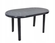 Stoły ogrodowe - Stół Ogrodowy Plastikowy Jantar Grafitowy 135X80 cm - miniaturka - grafika 1