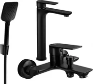 Zestawy baterii łazienkowych - Mexen Alfa R62 zestaw wannowy, czarny - 745713R62-70 - miniaturka - grafika 1