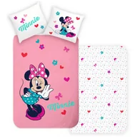 Pościel dla dzieci - Komplet pościeli dziecięcej 100x135 do łóżeczka Myszka Minnie różowy serca - miniaturka - grafika 1
