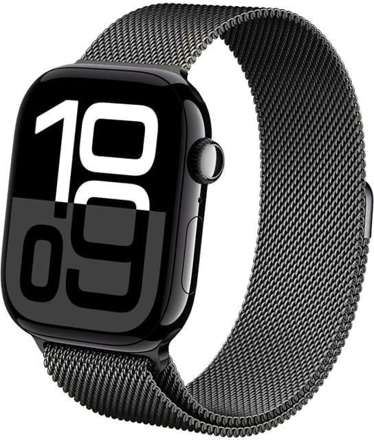 Crong Milano Steel - Pasek ze stali nierdzewnej do Apple Watch 38/40/41/42 mm grafitowy