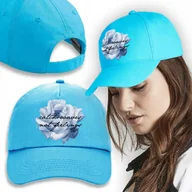 Czapki i chusty sportowe męskie - Czapka Daszek NIEBIESKA Na Wiosnę CATCH WAVES Wz - miniaturka - grafika 1