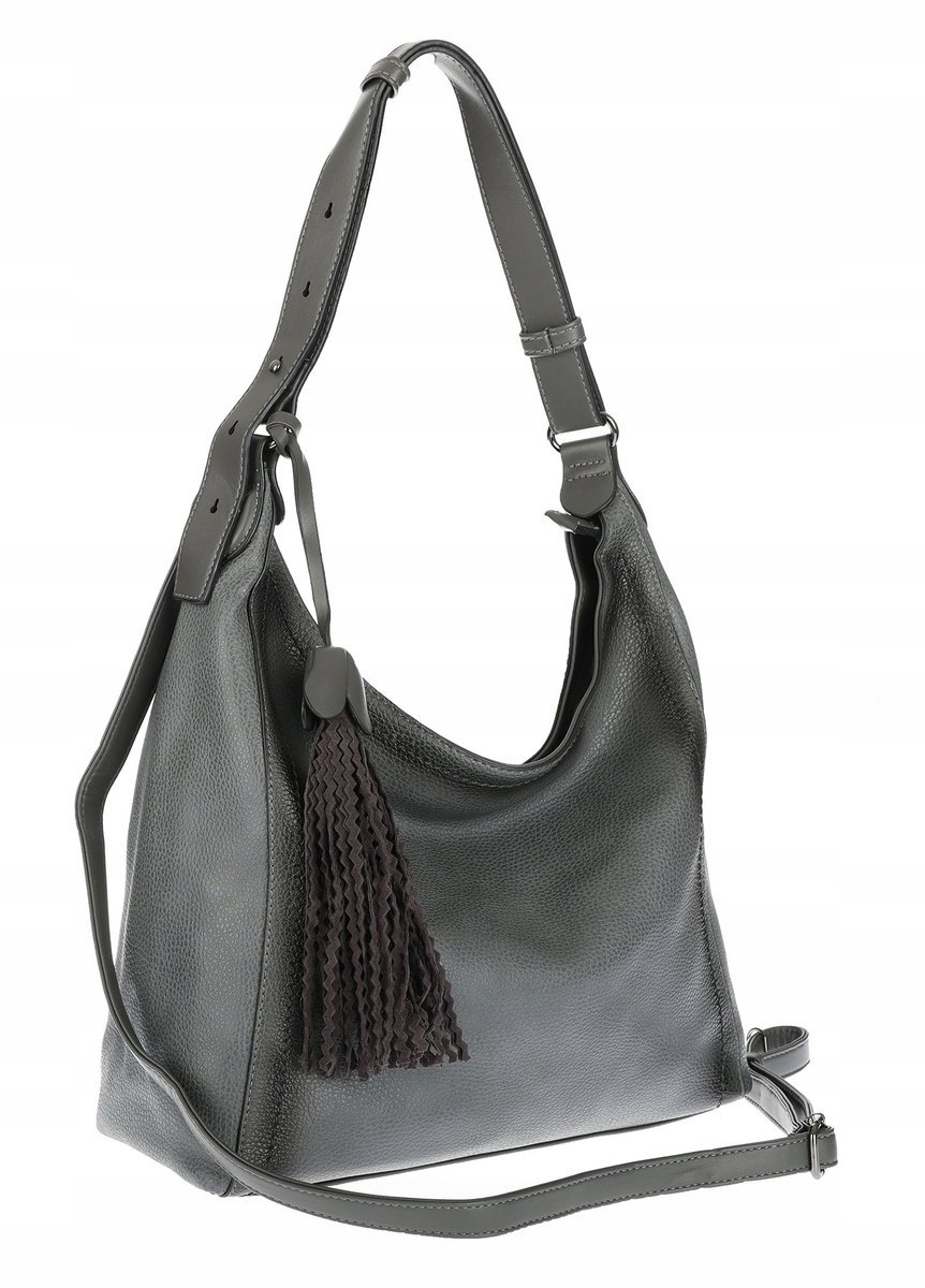 Torebka Damska Listonoszka Worek Shopper Duża torba na Ramię MC360 Szara