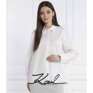 Koszule damskie - Karl Lagerfeld Koszula karl hem signature shirt | Regular Fit - grafika 1