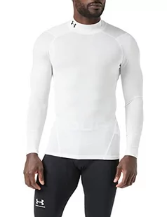 Under Armour Mężczyźni Heatgear Armour Mock Koszulka z Długim Rękawem, Biały, L - Koszulki męskie - miniaturka - grafika 1