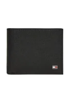 Portfele - Tommy Hilfiger Duży Portfel Męski Th Flag Mini Cc Wallet AM0AM13518 Czarny - miniaturka - grafika 1