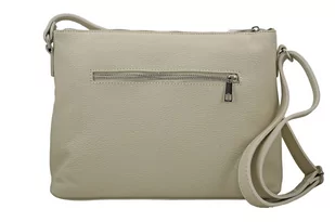 Torebka skórzana z zamszową klapką - Beżowa jasna - Torebki damskie Torebka skórzana z zamszową klapką - Beżowa jasna - Torebki damskie - miniaturka - grafika 3