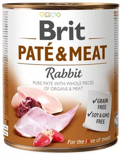 Brit PATE & MEAT RABBIT 6x800g - Mokra karma dla psów - miniaturka - grafika 1
