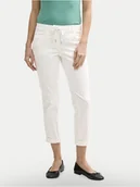 Spodnie damskie - Tom Tailor Spodnie materiałowe 1040963 Biały Tapered Fit - miniaturka - grafika 1