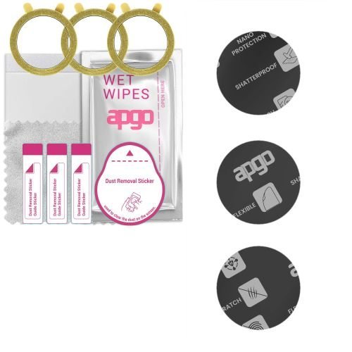 3x szkło hybrydowe MATOWE na wymiar średnica Ø 42 mm zamiennik hartowanego ekran smartwatcha - apgo Hybrid Flexible Nano Glass Matte Flexible...