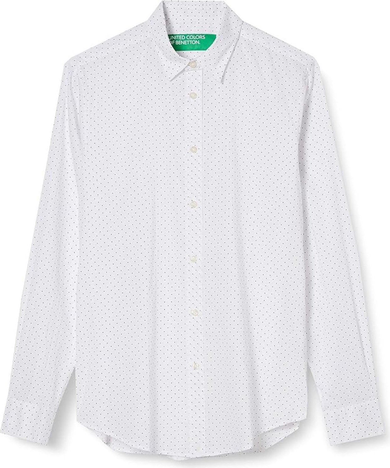 Koszula męska United Colors of Benetton Basic biała w kropki S