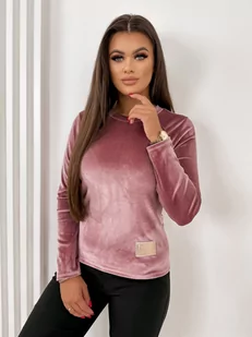 BLUZKA HIRNO PUDROWY RÓŻ UNI - Ubra - Bluzki damskie - miniaturka - grafika 1