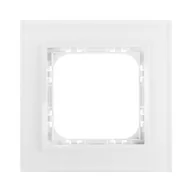 Klawisze i ramki - Ospel Impresja szkło białe ramka R-1YGC/31/00 R-1YGC/31/00 - miniaturka - grafika 1
