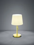 Lampy stojące - Trio Stojąca LAMPA stołowa LYON 509100108 nocna LAMPKA abażurowa do sypialni biała mosiądz 509100108 - miniaturka - grafika 1