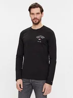 Koszulki męskie - Tommy Hilfiger Longsleeve Arch Varsity MW0MW34252 Czarny Regular Fit - miniaturka - grafika 1