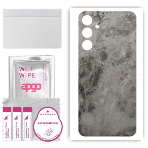 folia naklejka skórka strukturalna na TYŁ do Samsung Galaxy A25 - Marmur Czarny - apgo SKINS