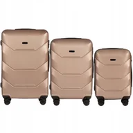 Walizki - WINGS Komplet 3 WALIZEK podróżnych z POSZERZENIEM na 4 kółkach z ABS-u - miniaturka - grafika 1