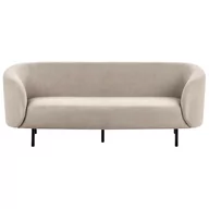 Sofy i kanapy - Sofa trzyosobowa tapicerowana beżowoszara LOEN - miniaturka - grafika 1