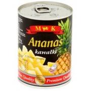 Owoce w puszkach i słoikach - M&K Ananas kawałki w lekkim syropie 565 g - miniaturka - grafika 1