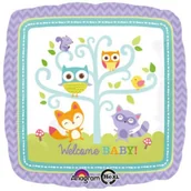 Baby shower i roczek - Amscan Balon foliowy "Welcome Baby", 17" SQR 30745 - miniaturka - grafika 1