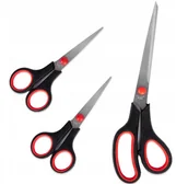 Nożyczki - NOŻYCZKI ZESTAW 3 sztuk BIUROWE ze stali nierdzewnej - miniaturka - grafika 1