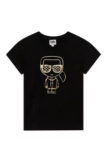 Koszulki dla dziewczynek - KARL LAGERFELD t-shirt dziecięcy kolor czarny - grafika 1