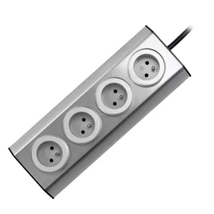 Orno Gniazdo meblowe kuchenne montowane na rzepy 4x2P+Z INOX z przewodem 1,5m FS-2 - Gniazdka elektryczne - miniaturka - grafika 1