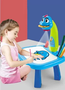 Wielofunkcyjny projektor / rzutnik do nauki rysowania - niebieski dinozaur - Tablice dla dzieci - miniaturka - grafika 1