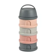 Pojemniki kuchenne - Beaba Pojemniki na mleko w proszku 4 komory mineral grey/pink - miniaturka - grafika 1