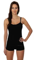 Koszulki i topy damskie - Brubeck, Koszulka damska, Camisole Comfort Cotton, czarny, rozmiar S - miniaturka - grafika 1