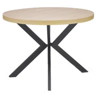 Stoły - Okrągły rozkładany stół w kolorze dąb złoty + czarny A4-W06 - miniaturka - grafika 1