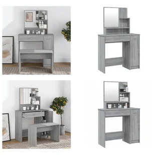 vidaXL Toaletka z lustrem szara Sonoma 86,5x35x136 cm - Toaletka - Stolik do makijażu - Stolik kosmetyczny - Toaletka - Toaletki - miniaturka - grafika 1