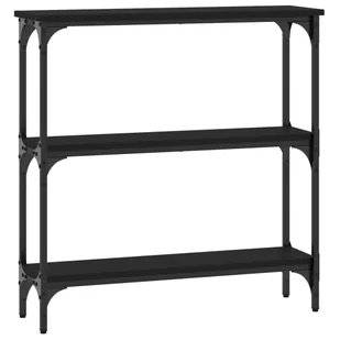 vidaXL Stolik konsola czarny 75x22,5x75 cm materiał drewnopochodny - Stoliki dla dzieci - miniaturka - grafika 1