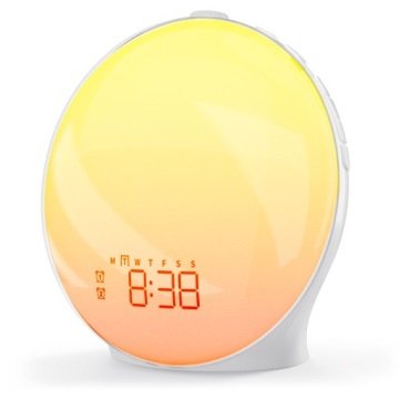 Budzik Świetlny Sunrise Pro z Symulacją Wschodu Słońca Radio Ładowarka Usb