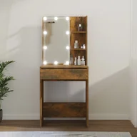 Toaletki - Lumarko Toaletka z LED, przydymiony dąb, 60x40x140 cm - miniaturka - grafika 1