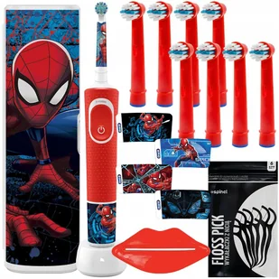 Szczoteczka Oral-B Vitality Spiderman + etui + 8 końcówki zamienniki y - Końcówki do szczoteczek elektrycznych - miniaturka - grafika 1