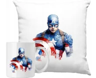 Gadżety dla niej i dla niego - ZESTAW PODUSZKA + KUBEK Kapitan Ameryka USA Na Prezent +MIĘ #3 - miniaturka - grafika 1