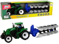 Samochody i pojazdy dla dzieci - Zielony Traktor z Pługiem Farma - miniaturka - grafika 1