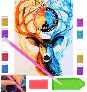Haft diamentowy ZAMYŚLONY JELEŃ 30x40 OBRAZ duży zabawki kreatywne plastyczne - Zabawki kreatywne Haft diamentowy ZAMYŚLONY JELEŃ 30x40 OBRAZ duży zabawki kreatywne plastyczne - Zabawki kreatywne - miniaturka - grafika 1