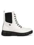 Botki damskie - Rieker Botki X3414-80 Biały - miniaturka - grafika 1