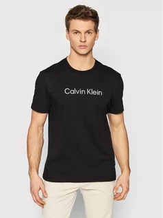 Koszulki męskie - Calvin Klein T-Shirt Raised Striped Logo K10K108842 Czarny Regular Fit - grafika 1